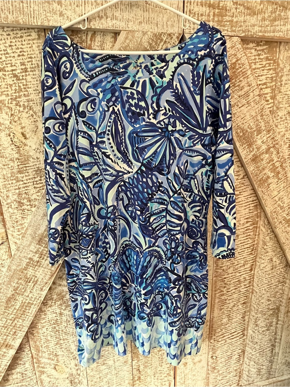 Lily Pulitzer Blue  Floral Printed Tunic Dress Size XL